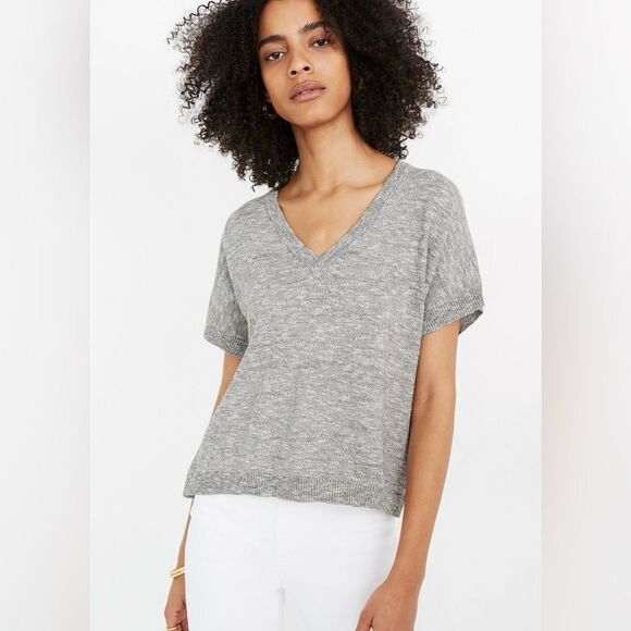 Madewell Paulson Sweater Tee in Heather Grey Size Large - Picture 2 of 7
